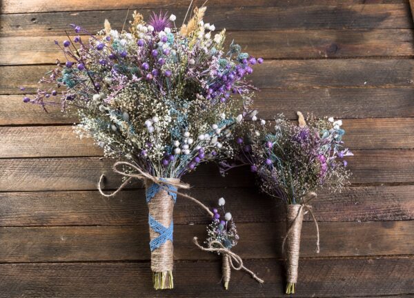 Dried flower thistle bouquet rose gold blush with dried lunaria pampas grass  wildflower baby breath arrangement rustic home decor wedding – 7LeafShop  Wedding Bouquets