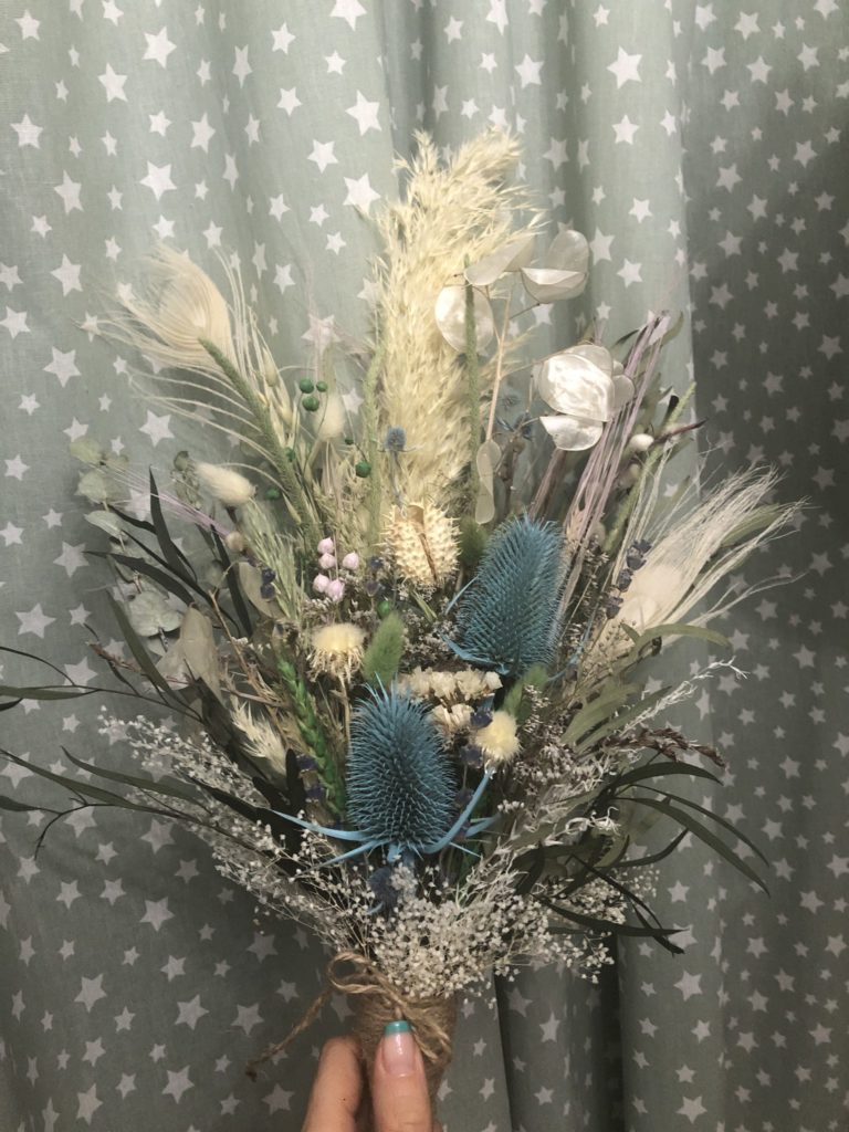 Bouquet for Light blue wedding theme