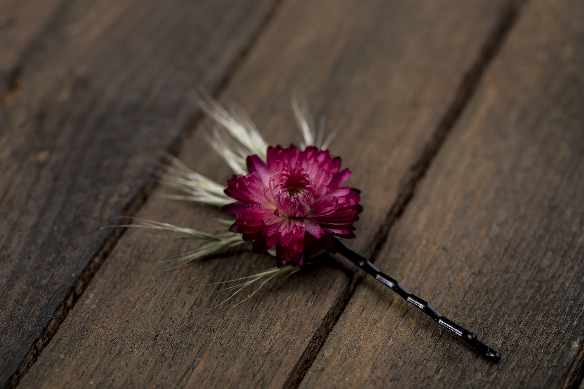 Full autumn Dried flowers Floral bobby pin