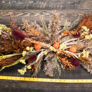 Burgundy black gothic wedding bouquet – fall autumn with pampas grass teasel thistle dried flowers