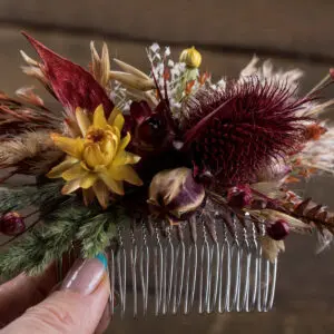 Hair Comb for Autumn wedding bouquet set