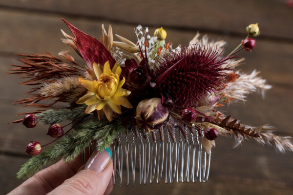 Hair Comb for Autumn wedding bouquet set