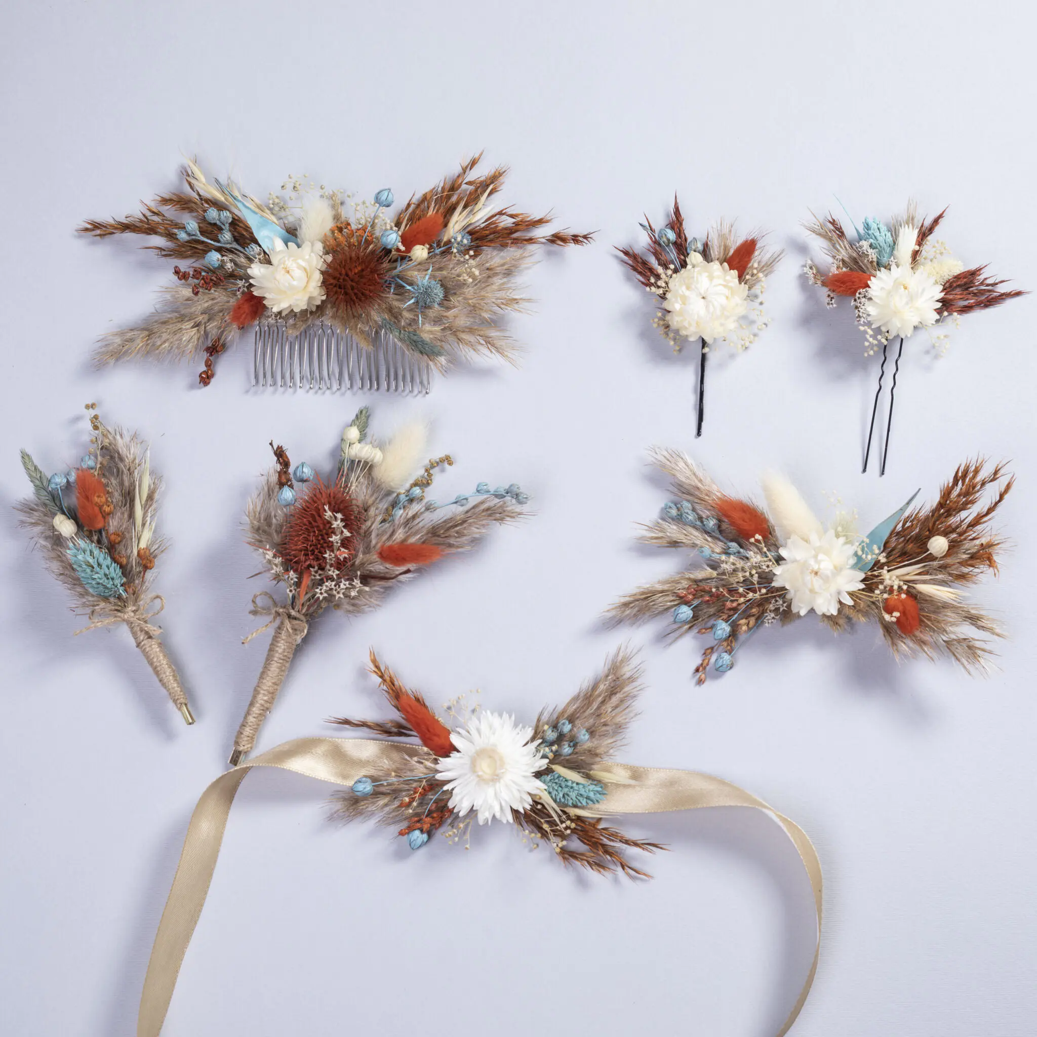 Tiffany Burnt orange rust sage blue terracotta wedding Set - Image 3