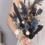 wedding-sets - black-gold-and-steel-blue-starry-night-celestial-wedding-bouquet-raven-feather-gothic-dried-flowers-SET-2021-16
