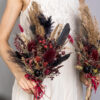 wedding-sets - fall-autumn-burgundy-black-gothic-pampas-grass-wedding-bouquet-with-teasel-thistle-dried-flowers-SET-2021-06