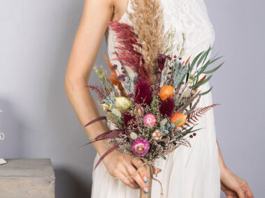 Gallery 5 wedding-sets - fall-autumn-burgundy-orange-eucalyptus-wedding-bouquet-thistle-pampas-grass-teasel-dried-flower-SET-2021-13