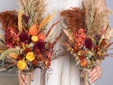 Gallery 7 wedding-sets - fall-autumn-burgundy-orange-wedding-bouquet-with-pampas-grass-teasel-thistle-dried-flowers-SET-2021-01