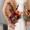 wedding-sets - fall-autumn-burgundy-orange-wedding-bouquet-with-pampas-grass-teasel-thistle-dried-flowers-SET-2021-08