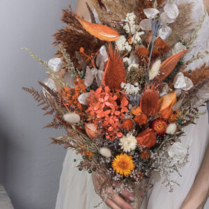 wedding-sets - fall-autumn-burnt-orange-rust-wedding-bouquet-with-terracotta-thistle-flowers-with-pampas-grass-lunaria-fern-dried-wildflowers-SET-2021-11