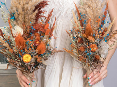 Gallery 6 wedding-sets - fall-autumn-burnt-orange-teal-blue-wedding-bouquet-with-thistle-pampas-grass-dried-flowers-SET-2021-02