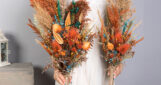 wedding-sets - fall-autumn-orange-blue-emerald-green-wedding-bouquet-with-pampas-grass-thistle-teasel-dried-flowers-SET-2021-10