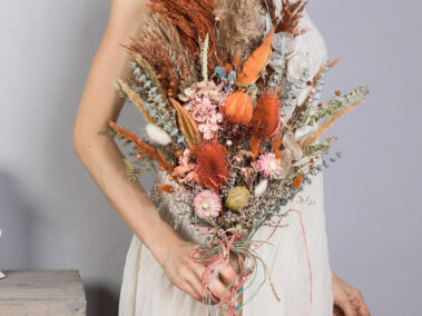Gallery 13 wedding-sets - fall-autumn-orange-pink-wedding-bouquet-with-pampas-grass-teasel-thistle-dried-flowers-SET-2021-05
