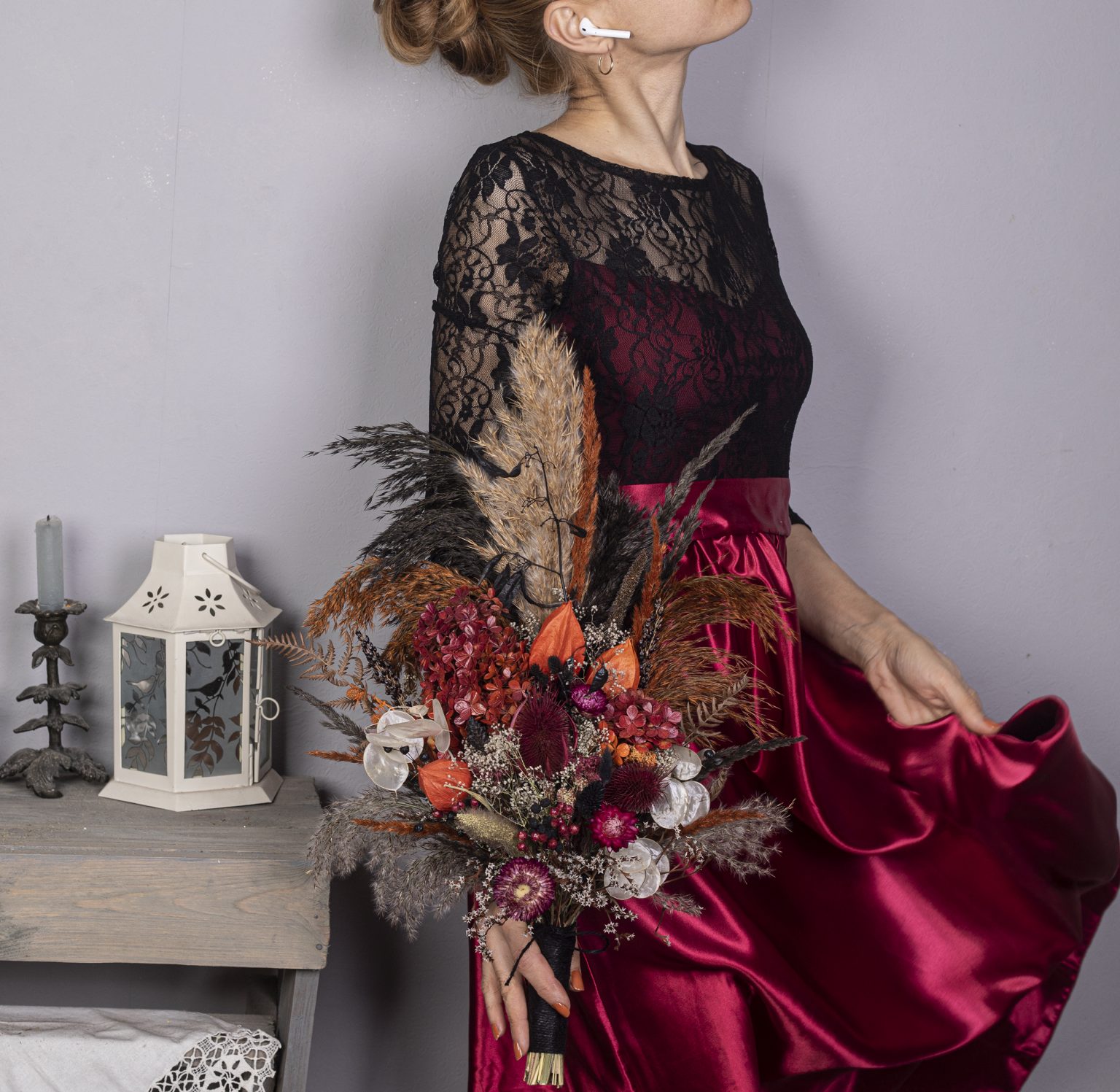 Burgundy Black Gothic Wedding Bouquet Set Black Orange Burgundy burgundy-black-gothic-wedding-bouquet-set-black-orange-burgundy