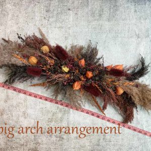 Autumn Teal Bridal Wedding Bouquet – fall burgundy burnt orange thistle pampas grass wildflower