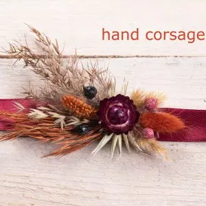 Corsage for Black Orange Burgundy set