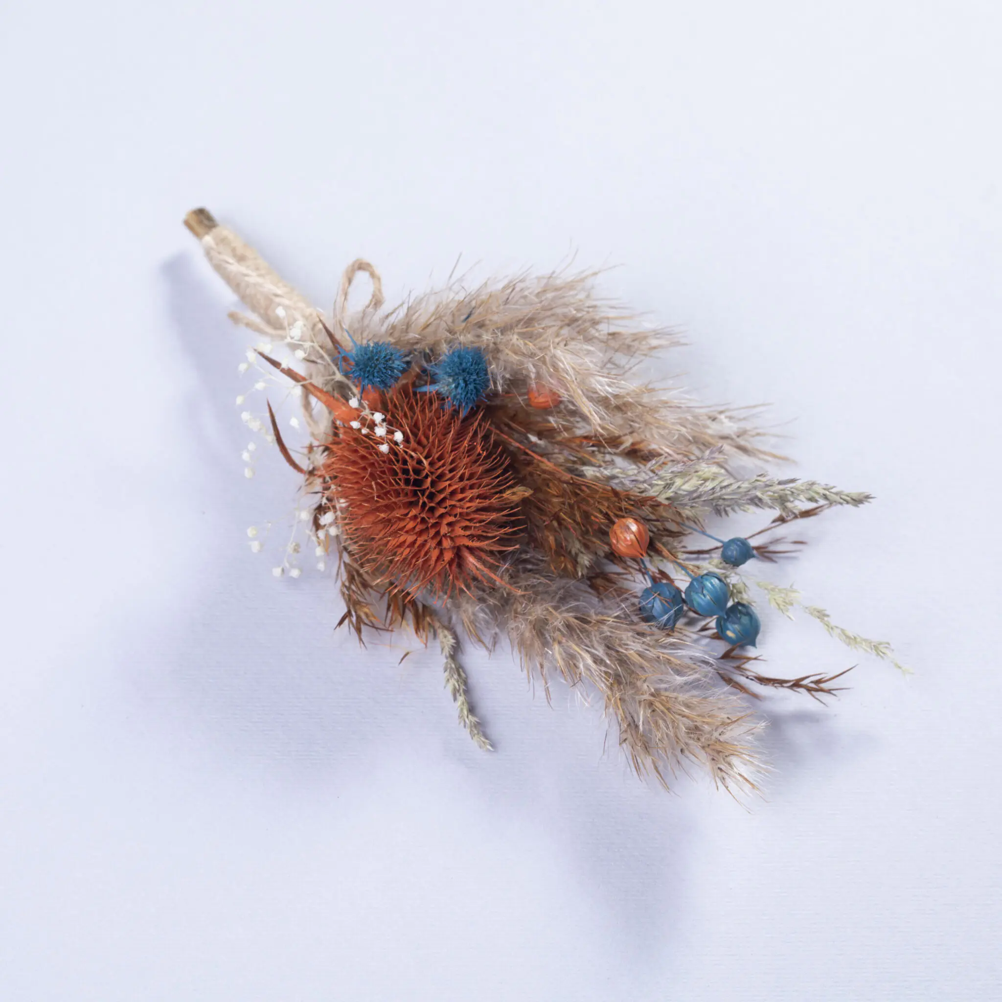 Teal blue Mens Large Boutonniere - Image 2