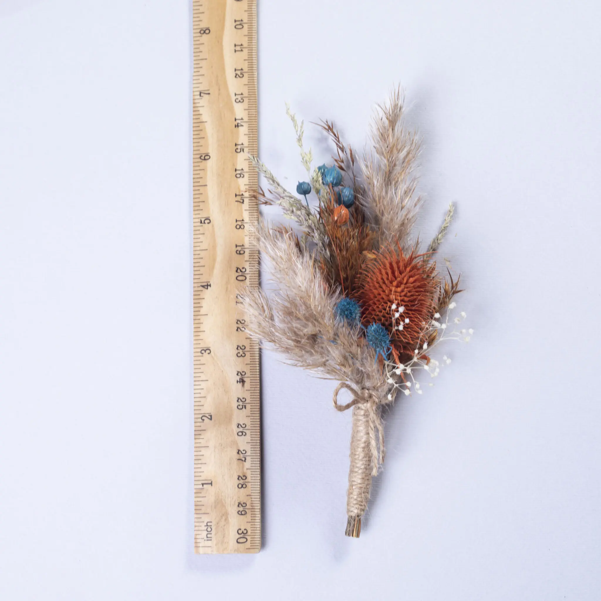 Teal blue Mens Large Boutonniere - Image 3