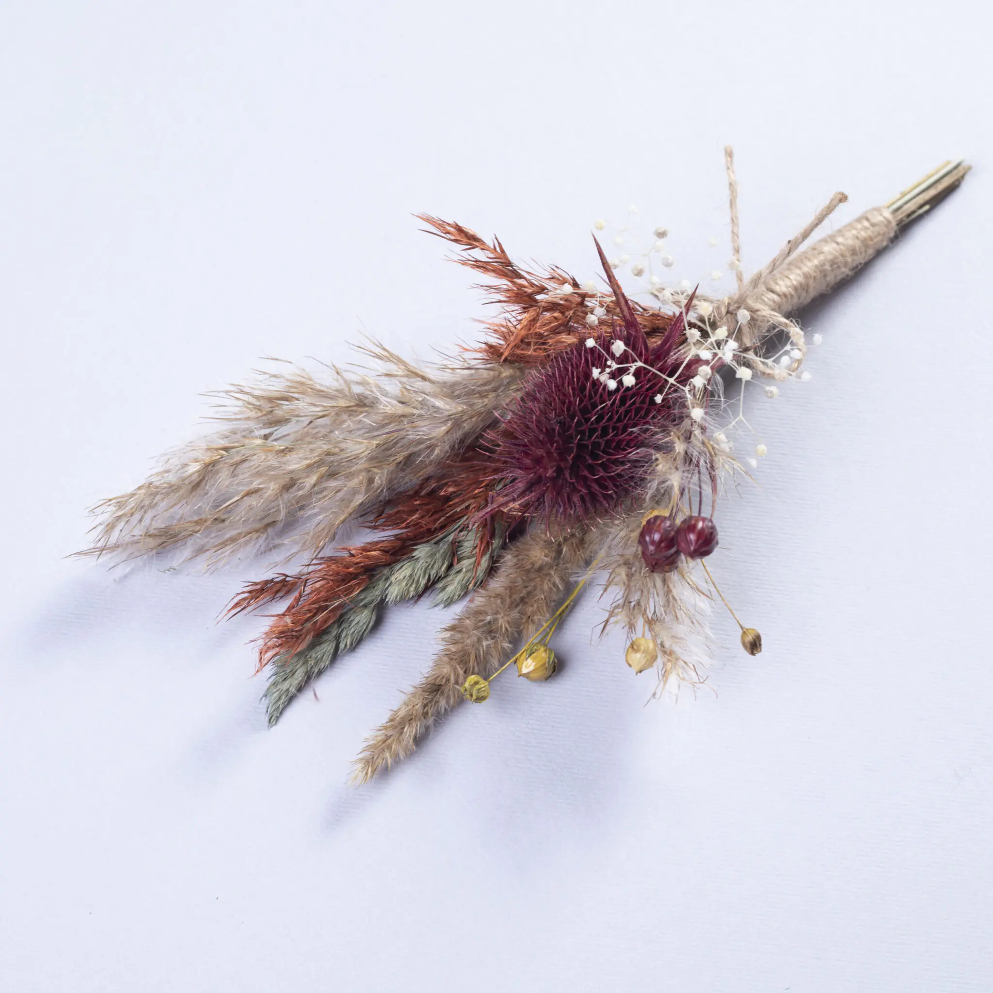 Mens Boutonniere - Orange Burgundy (type1)