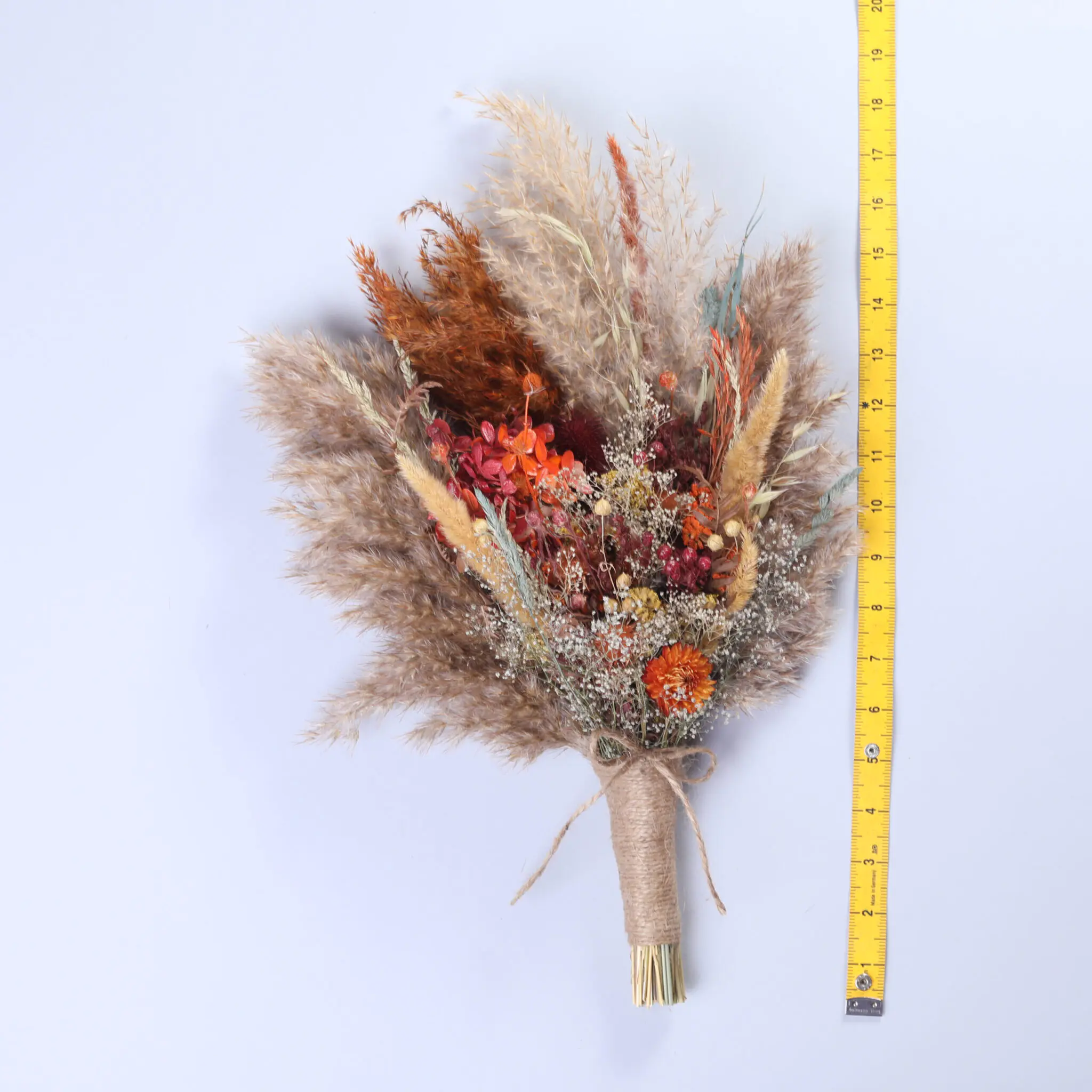 Bridesmaid Wedding Hydrangea Bouquet - Orange Burgundy - Image 5