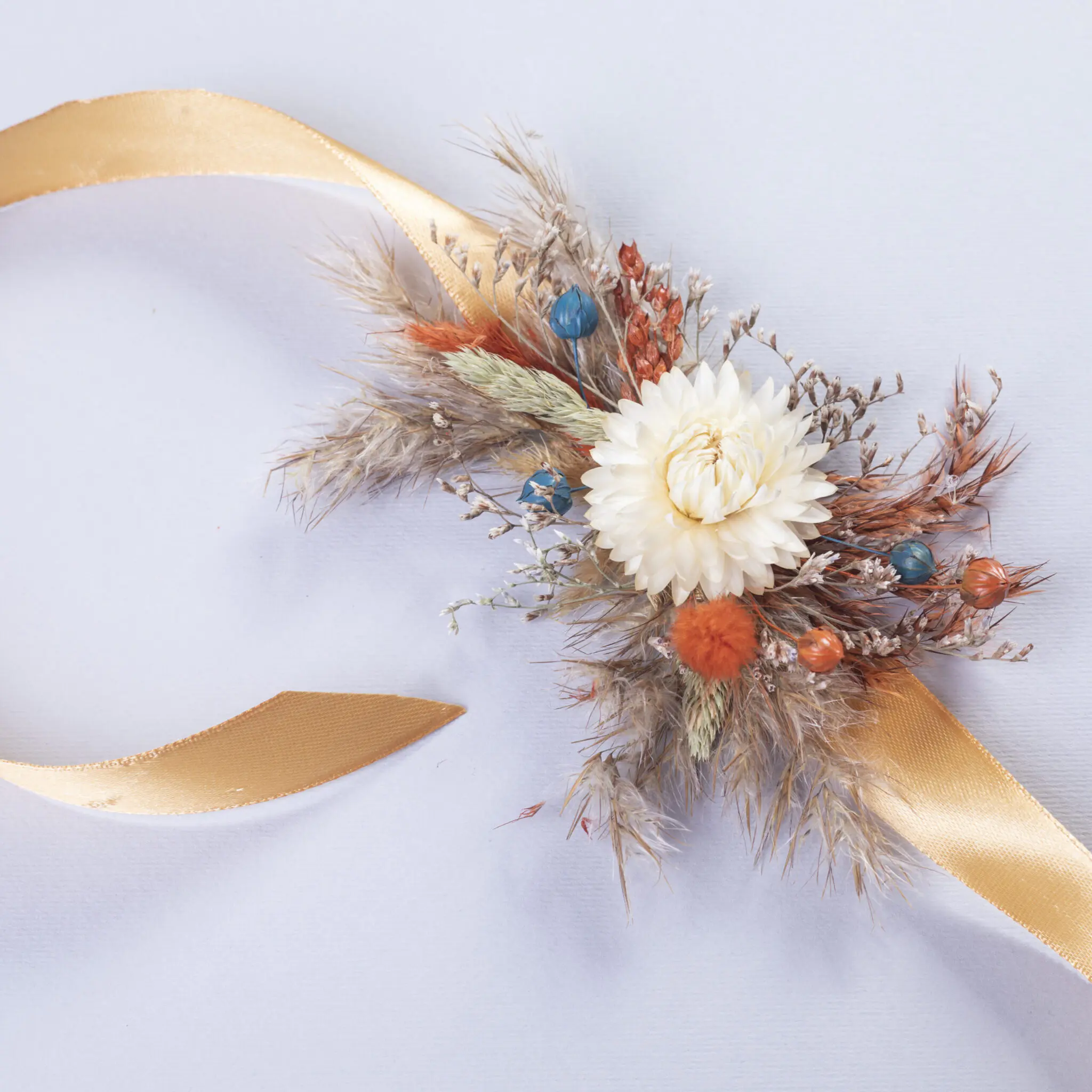 Teal blue Hand Corsage
