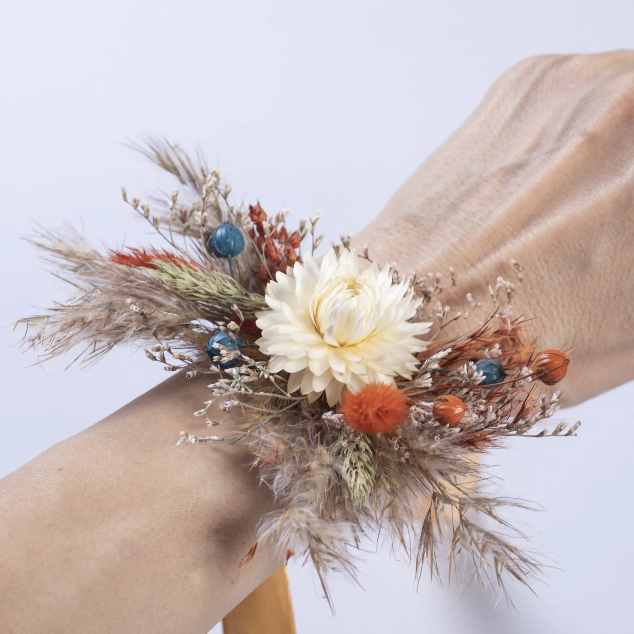 Teal blue Hand Corsage - Image 5