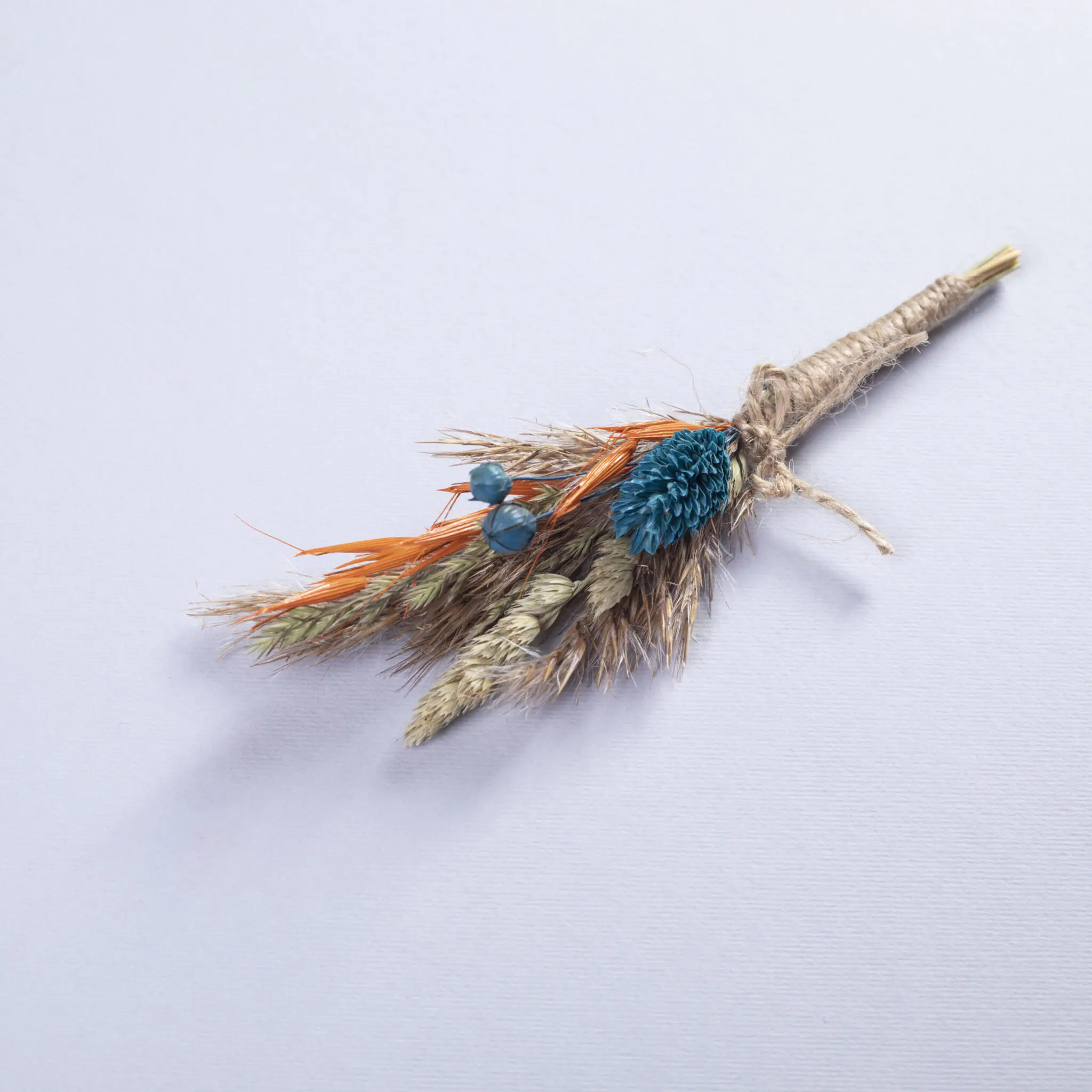 Teal blue Mens Boutonniere (Smaller size)