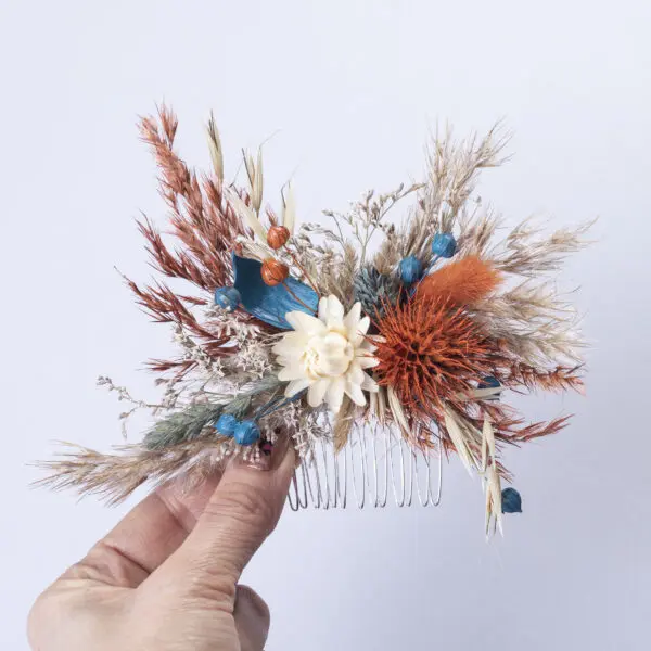 Teal blue Hair Comb - Smaller size - Image 2