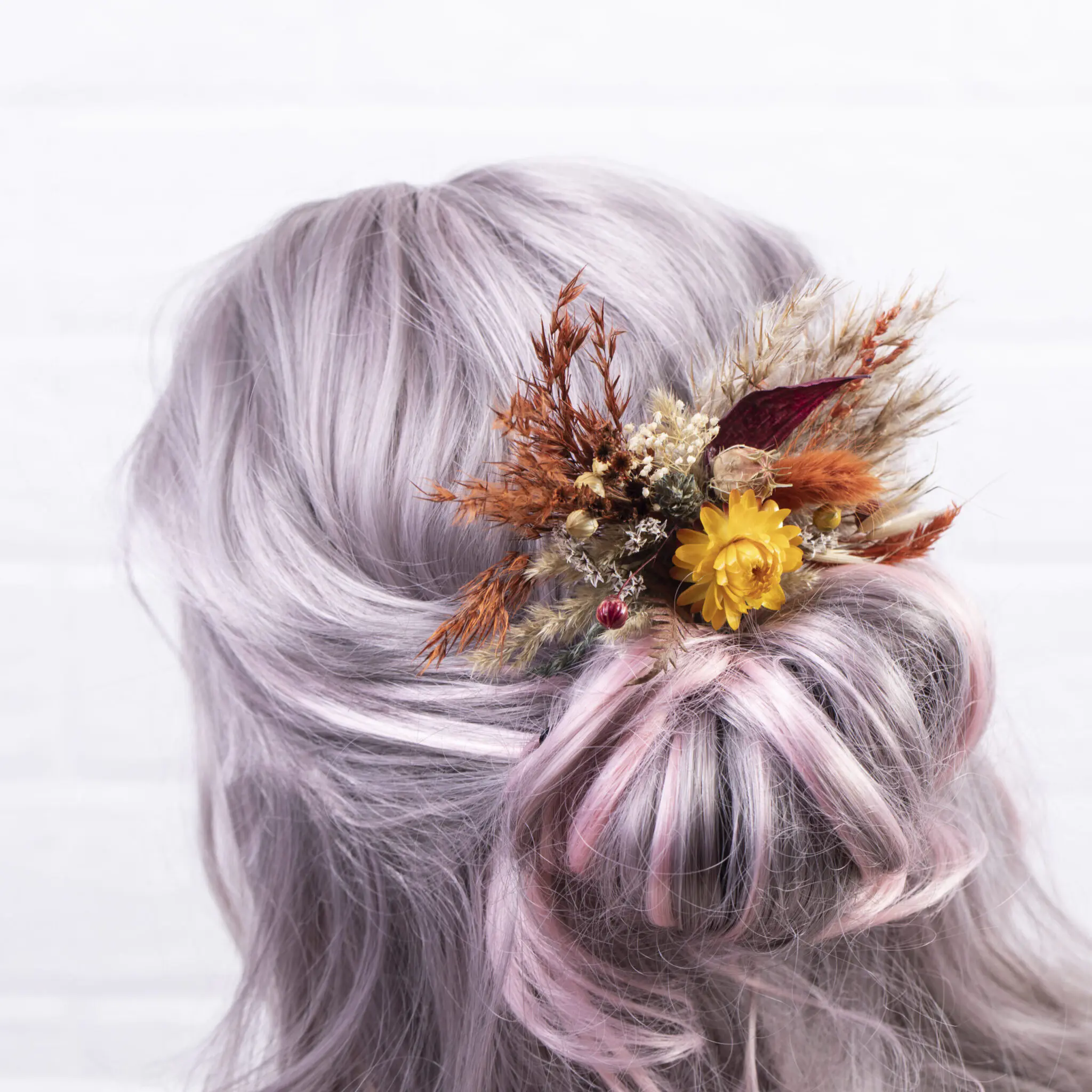 Smaller Hair Comb - Orange Burgundy - Image 2