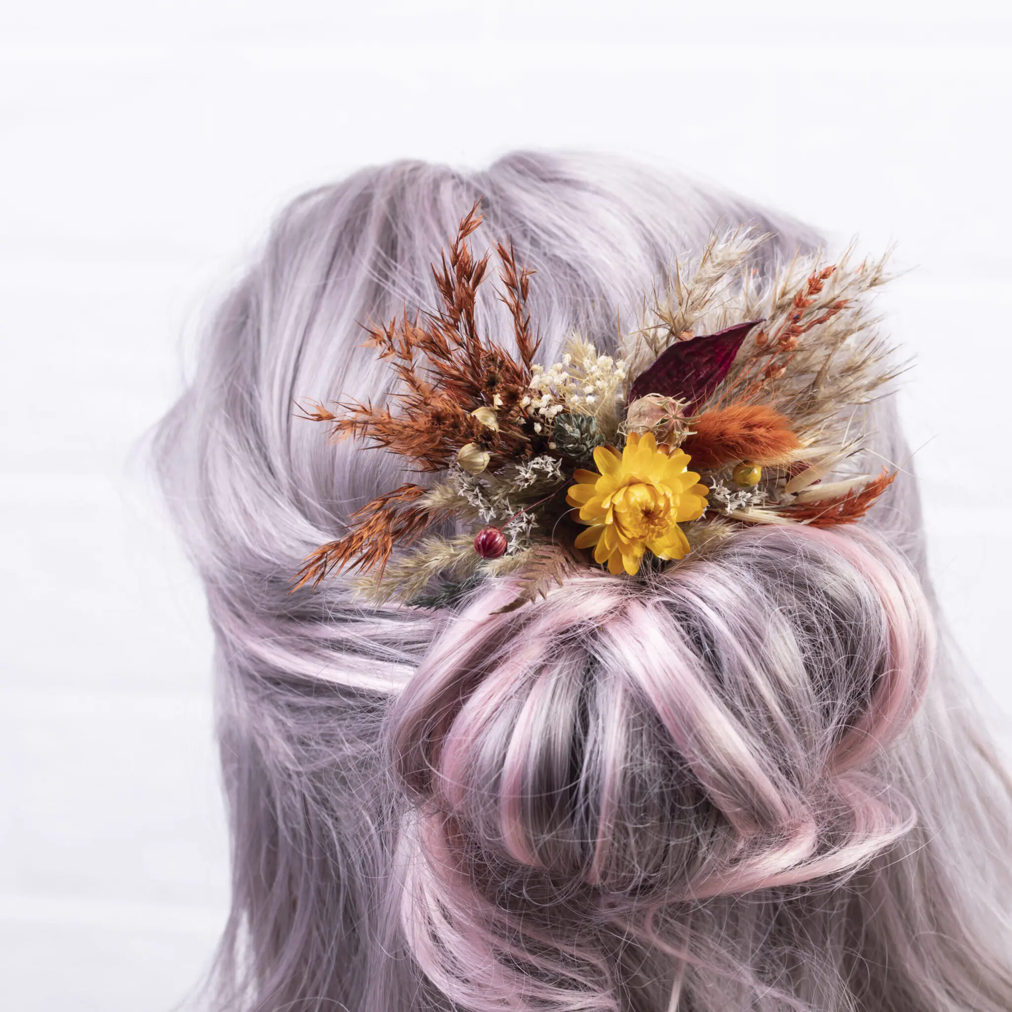 Smaller Hair Comb - Orange Burgundy
