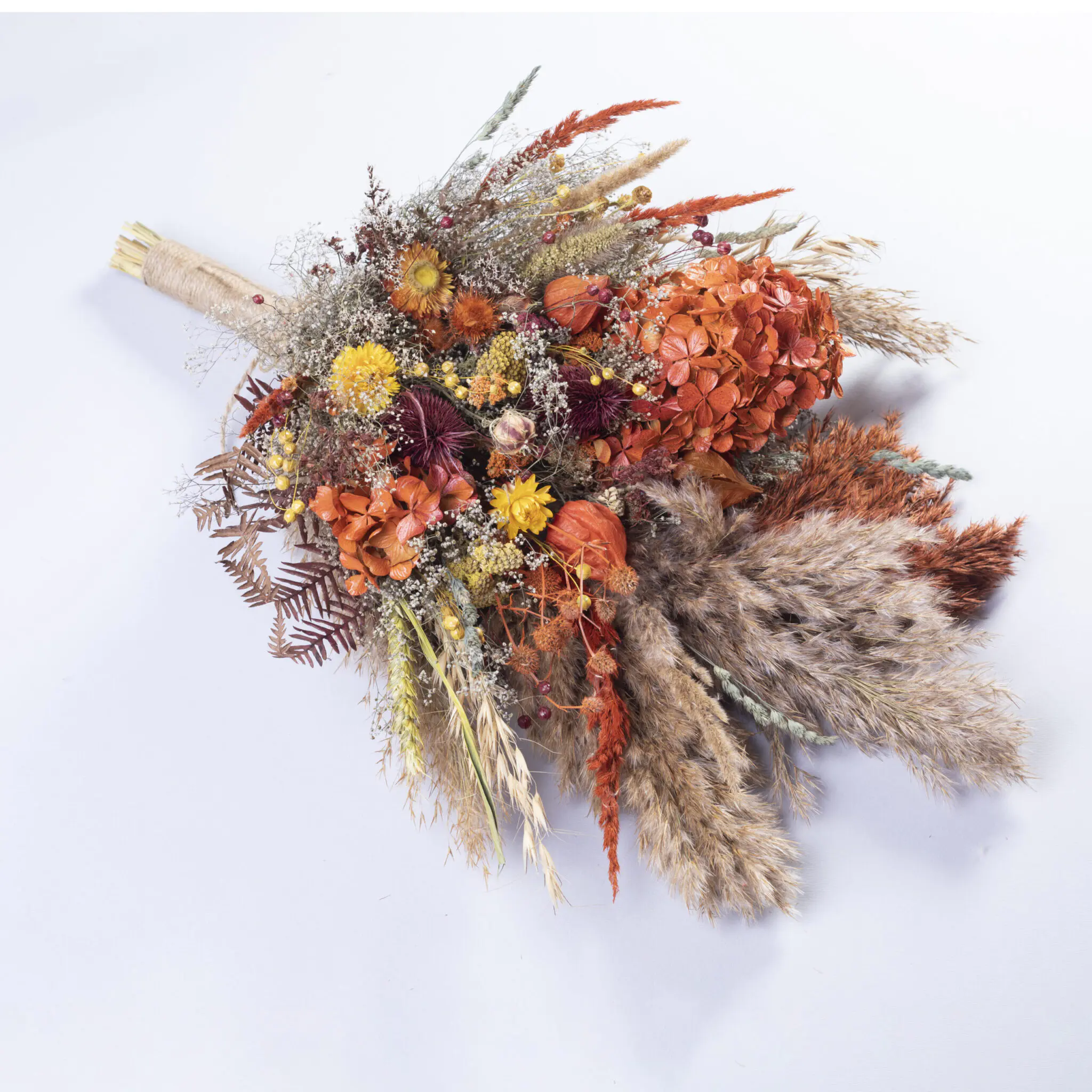 Bridal Wedding Bouquet - Orange Burgundy - Image 3