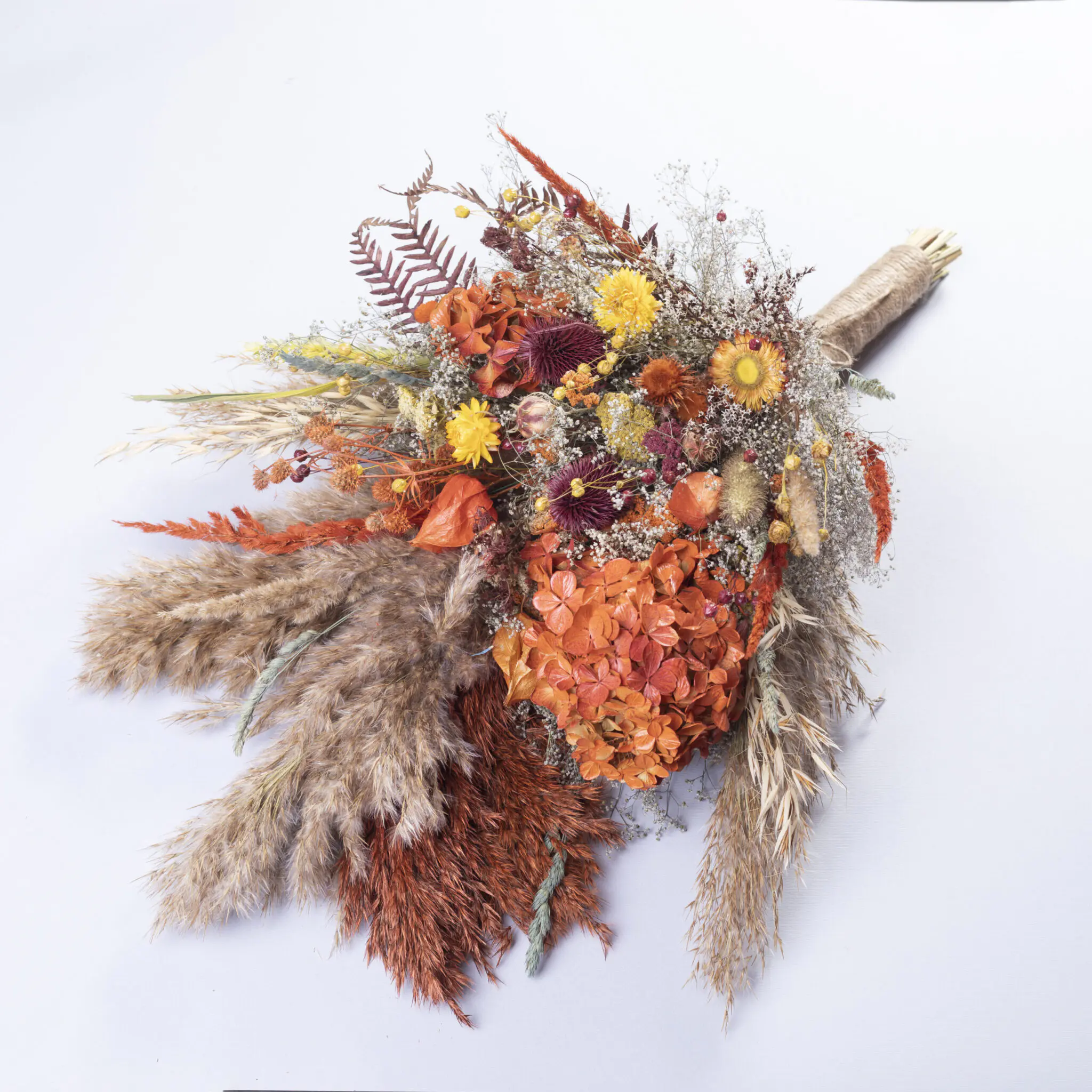 Bridal Wedding Bouquet - Orange Burgundy - Image 2