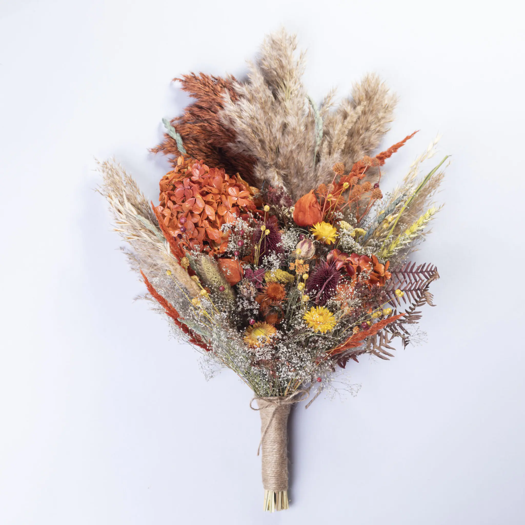 Bridal Wedding Bouquet - Orange Burgundy